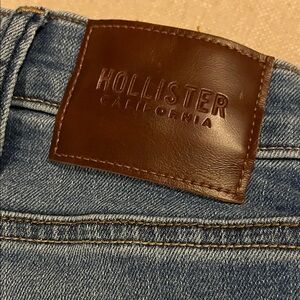 Hollister Men’s Denim Jeans with Brown Leather Patch